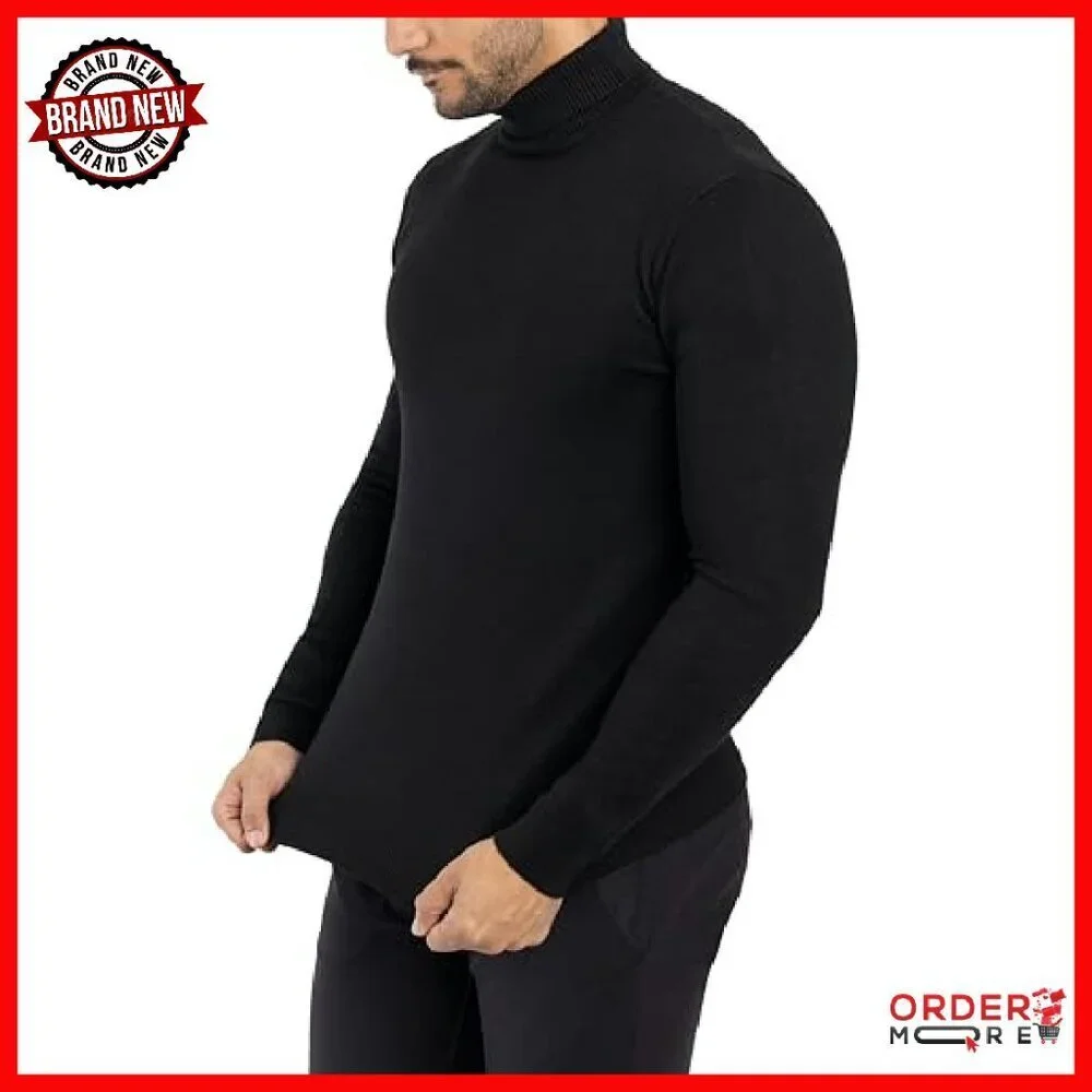 Men's Slim Fit Turtleneck Sweater Ultra Soft Pullover Long Sleeve